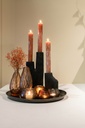 Candleholder for Ø4,4 - wood - black mat brushed - 12X9X20cm - p2/16