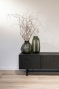 Vase with vertical flat cutting - grey/clear - medium - 27,5x30cm - 1/1