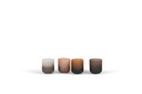 T-Light holder matt - sprayed half peach half black - glass - Ø 8,5x7,5cm - 6/36