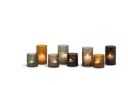 T-Light holder handcutted dark smoke - glass - Ø 8x7.5cm - 6/36