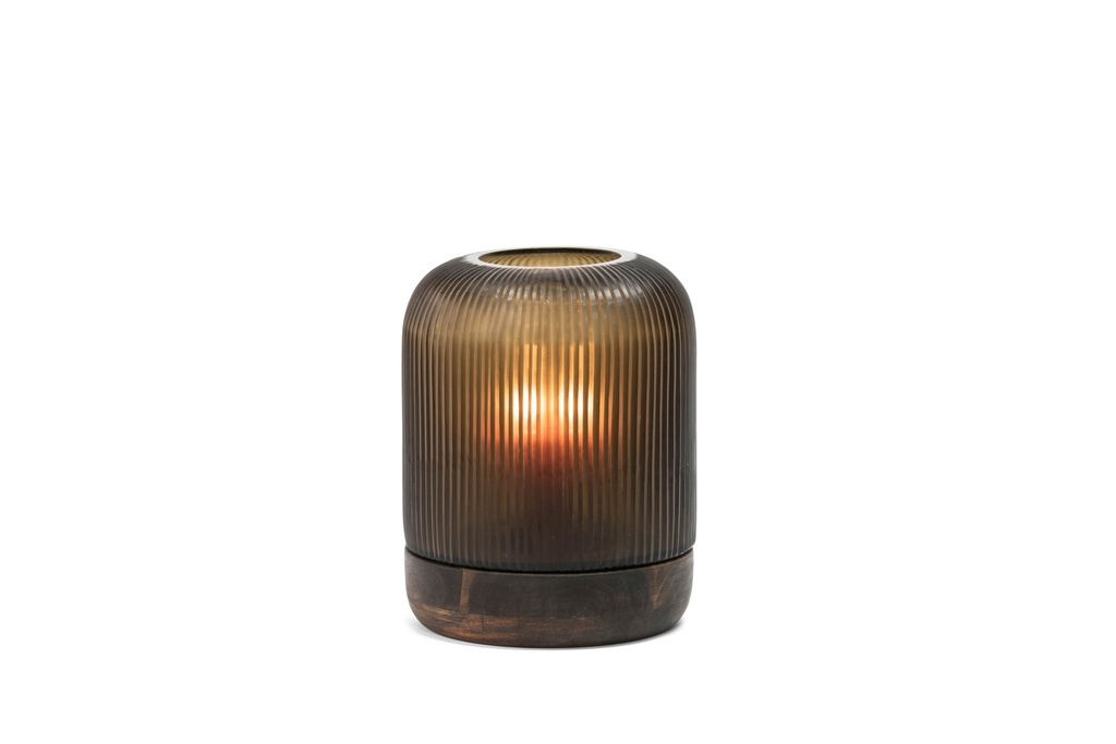 Dome hurricane pencil cut smoke small - Ø24x28cm - 1/1