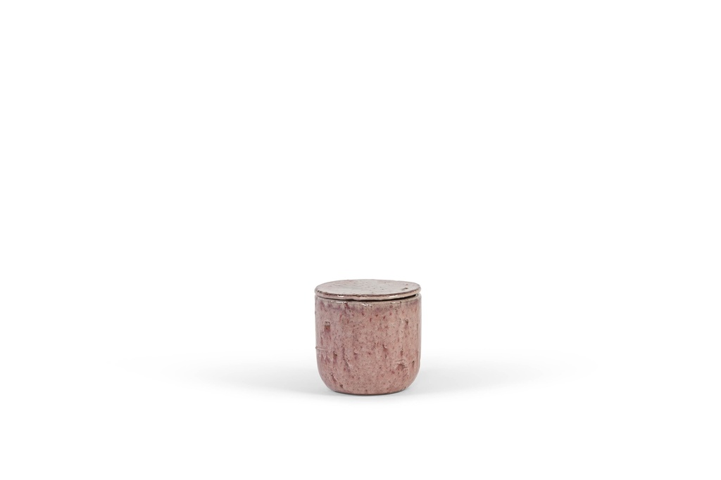 Terracotta scented outdoor candle - glazed with cover - burgundy - (perfume Lavender / Rosemary / Pine / Cinnamon)  - Ø 16x15cm - 1 ext. cot. - p /4