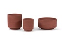 Round Red terracotta pot - Ø 18 x 10cm - outdoor candle -1 ext. coton wick - p/8