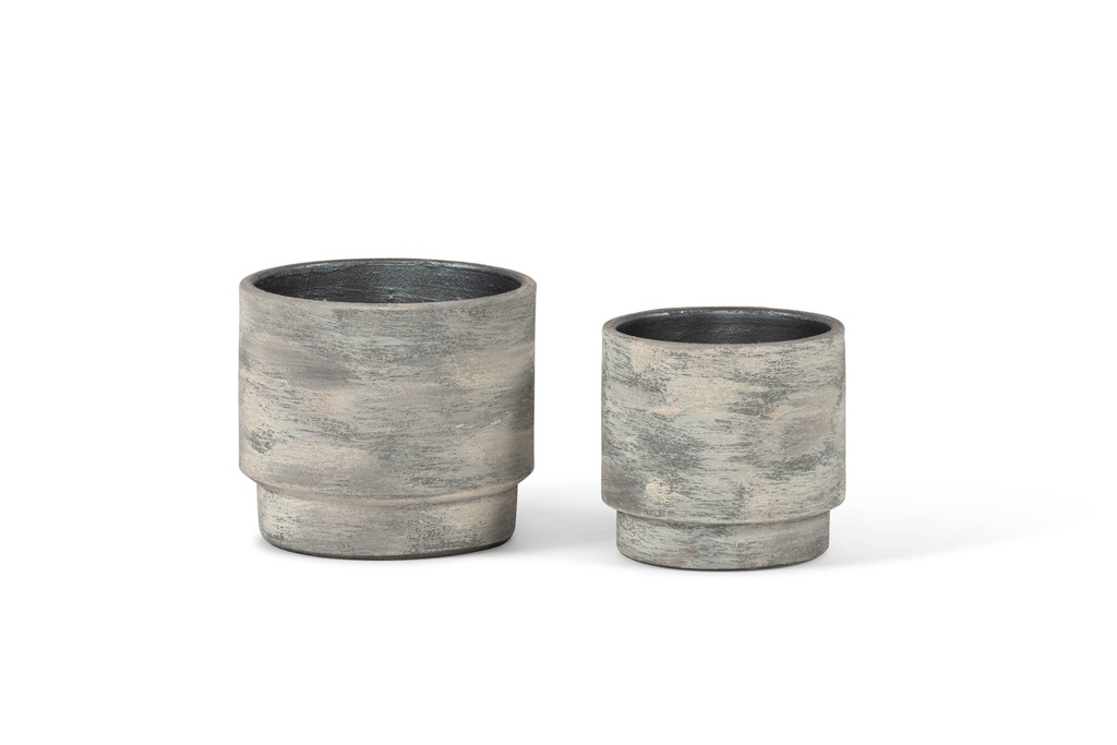 Flowerpot Dark brown Small - Ø 14 x 13cm - outdoor candle -1 ext. coton wick - p/6