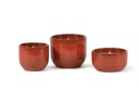Flowerpot glazed Orange Small - Ø 15 x 13 cm - outdoor candle -1 ext. coton wick - p/6