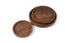 Wooden round tray natural oiled set of 3 - Ø20 x 2.5 / Ø25 x 2.5 / Ø30 x 2.5 - p 1/4