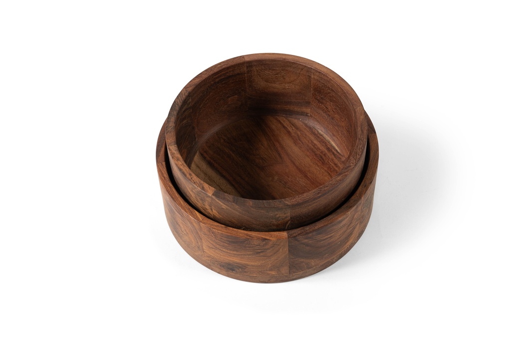 Wooden bowl natural oiled set of 2 - Ø23 x 11 / Ø26 x 9 - p 1/2