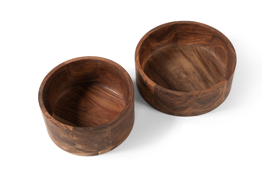 Wooden bowl natural oiled set of 2 - Ø23 x 11 / Ø26 x 9 - p 1/2