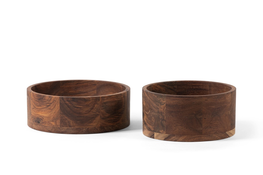 Wooden bowl natural oiled set of 2 - Ø23 x 11 / Ø26 x 9 - p 1/2