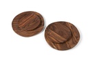 Wooden round plate natural oiled set of 2 small + 2 big - Ø21 x 1.5 / Ø30 x 1.5 - p 1/8