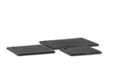 Wooden live edge square plate blacked set of 3 - 25 x 25 x 1.5 / 30 x 30 x 1.5 / 40 x 32 x 1.5cm - p 1/4