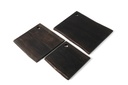 Wooden live edge square plate blacked set of 3 - 25 x 25 x 1.5 / 30 x 30 x 1.5 / 40 x 32 x 1.5cm - p 1/4