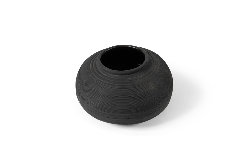 TERRACOTTA COTTA POT BURNED BLACK - Ø33x17cm - p/1/1