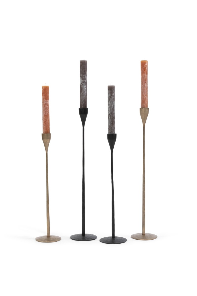 Handforged candle holder for taper & Ø4,4 - natural black - large - H 80 - p/1/2