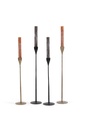 Handforged candle holder for taper & Ø4,4 - natural black - large - H 80 - p/1/2