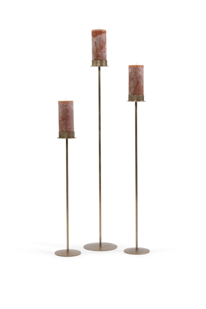 Handforged candle holder for Ø8,6 - brass antique - medium - H 90 - p/1/2