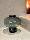 Bollvase on stand - glass - smoke - Ø 35x32cm - p/1