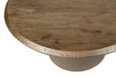 Coffee table - matt brown brushed wood + brown metal foot small - Ø45 x 50cm - p 1/1