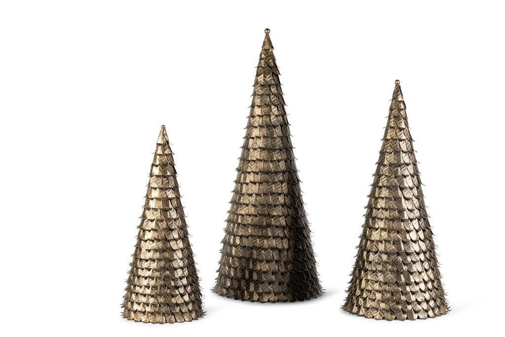 Medium X-mas Tree bronze leaves - Powder coat - Iron - Ø35x70cm - p 1