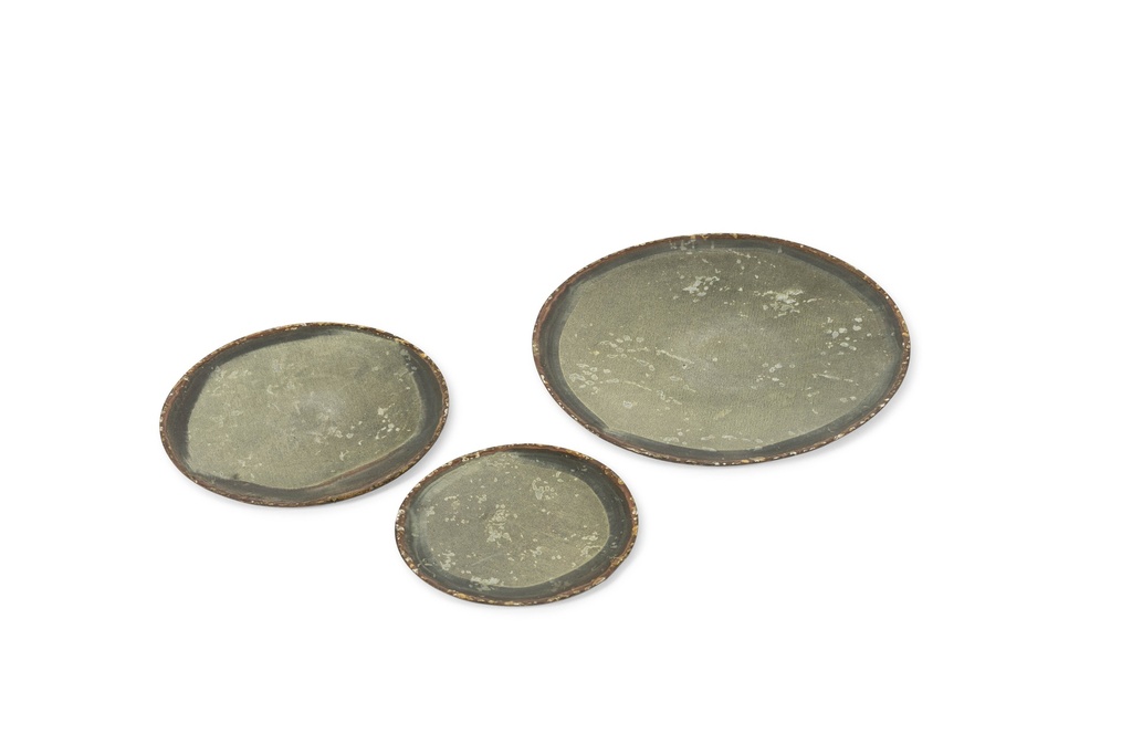 Candleplate metal green patina - small - Ø10,5x1cm- p6/108