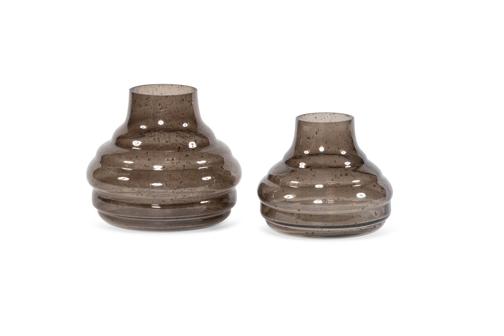 Vase bottle neck - stone finish - sprayed - green - large - Ø25x18cm - p/1/2