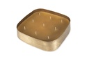 Planter square brass antique - set of 2 - Indoor candle - 24x24x9cm / 34x34x10,5cm - 4 / 9 int. cot. wicks - p/1