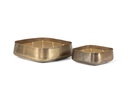 Planter square brass antique - set of 2 - Indoor candle - 24x24x9cm / 34x34x10,5cm - 4 / 9 int. cot. wicks - p/1