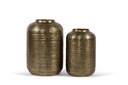 Bulb vase organic stripes - metal - antique gold - Ø 33x48cm - p/1/1