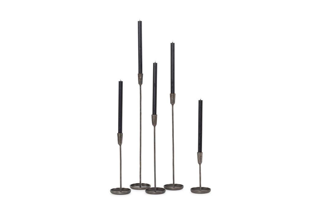 Handforged taperholder - bronze antique - for tapers Ø2,1cm - set of 2 - H50cm/H60cm - p/2 sets