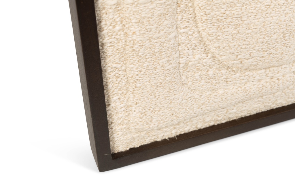 Wooden wall art with monochrome sculptural relief - cotton - beige - 60x90cm - p/1/1
