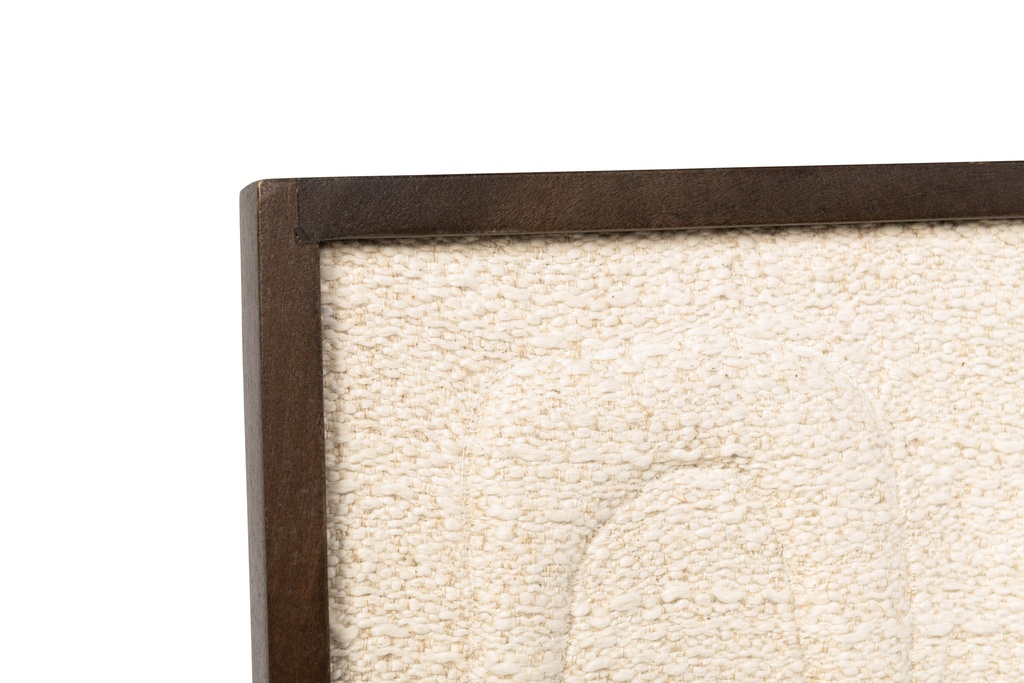Wooden wall art with monochrome sculptural relief - cotton - beige - 60x90cm - p/1/1