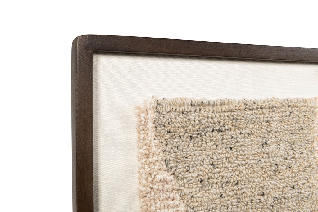 Wooden wall art with geometric pattern - cotton/wool - 75x105cm - p/1/1