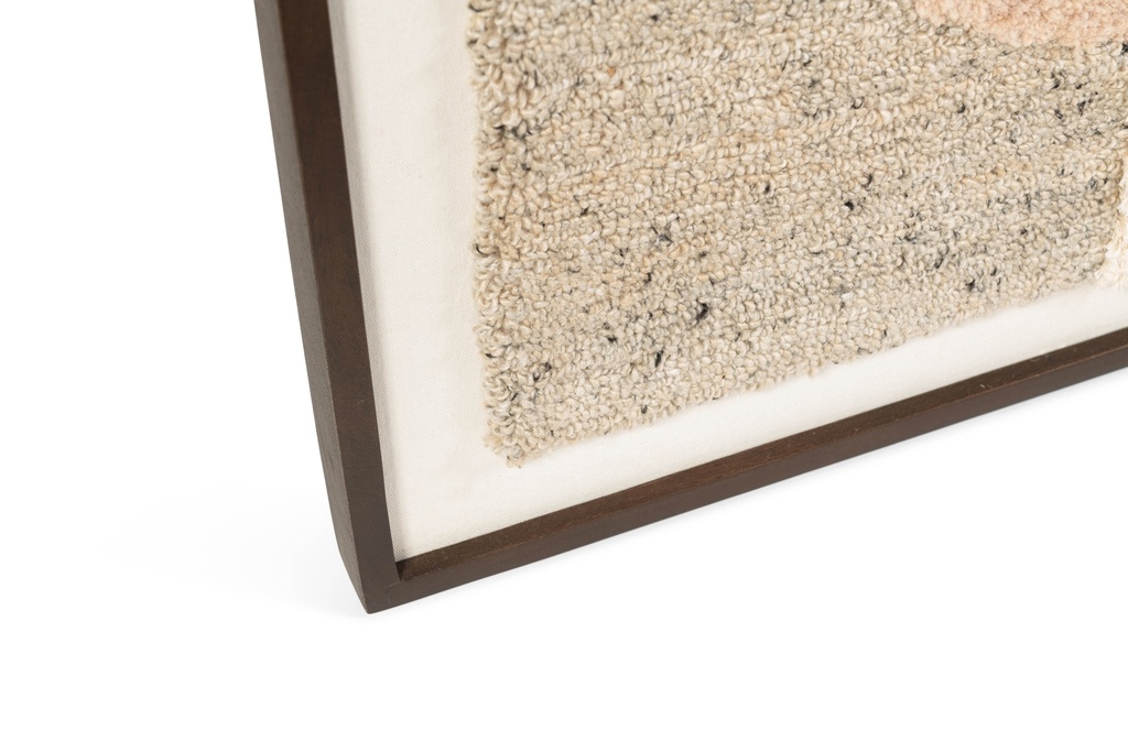 Wooden wall art with circle - cotton/wool - 75x105cm - p/1/1