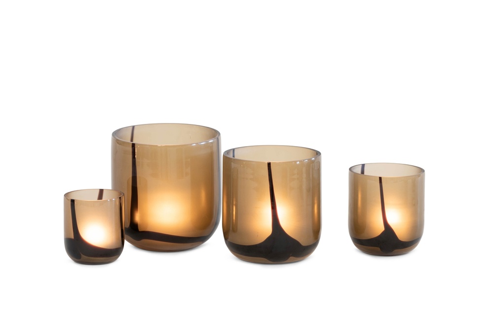 Vase multi lines purple shiny - medium - Ø15x16cm - p/1/4