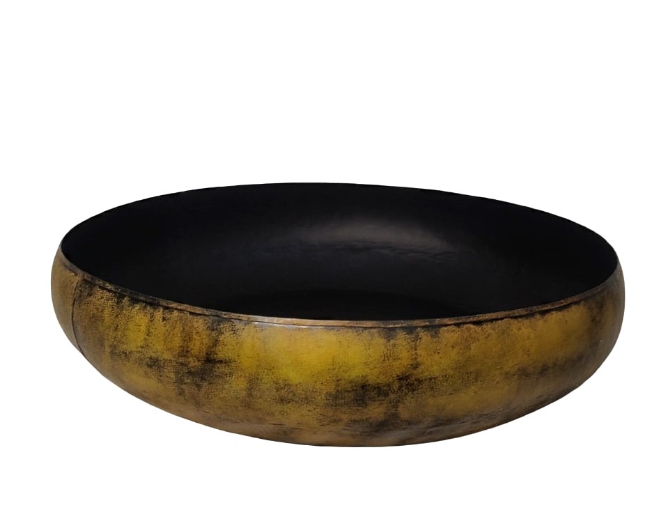 Bowl - brown yellow patina - set of 2 - Ø52x10cm / Ø43,5x10cm- p1/4