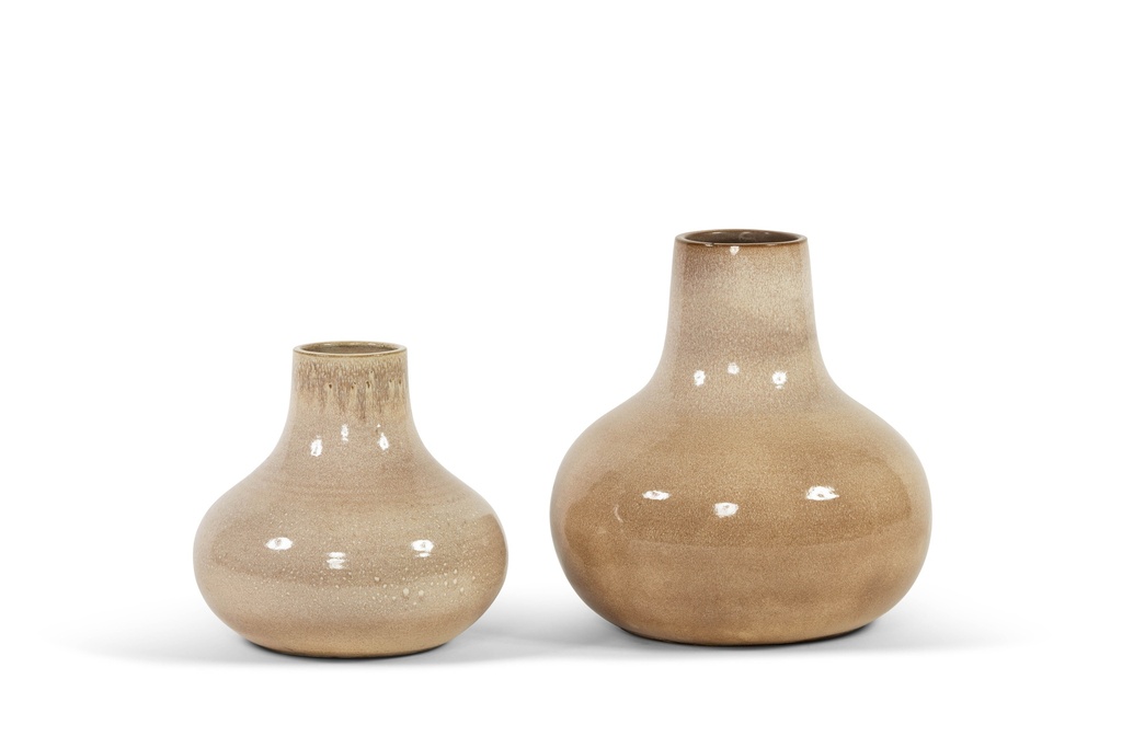 Bottle glazed - terracotta - beige - Ø 33x30cm - p/1/1