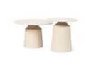 Side table enamel with base - texture beige - Ø45x46cm - p1/1