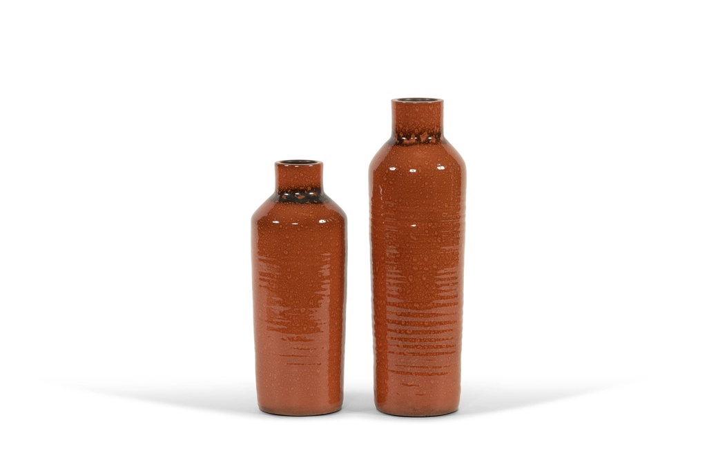 Vase orange glazed - terracotta - orange - Ø 15x40cm - p/1/1