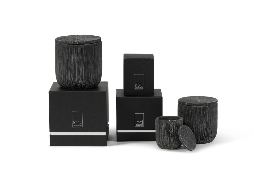 Scented candle candlepot concrete black - Ø9 x 10cm - 1 int.cot.wick - p 6