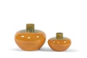 Round vase honey glazed - terracotta - honey - Ø 40x32cm - p/1/1