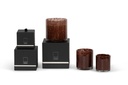 Thick votive cylinder with burgundy gold craquelure design - Ø 11 x 12 cm - 2 - int. cot. - p/4