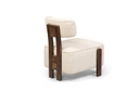 One seater ecru with walnutfinish wood - 59 x 60 x 69 - p 1