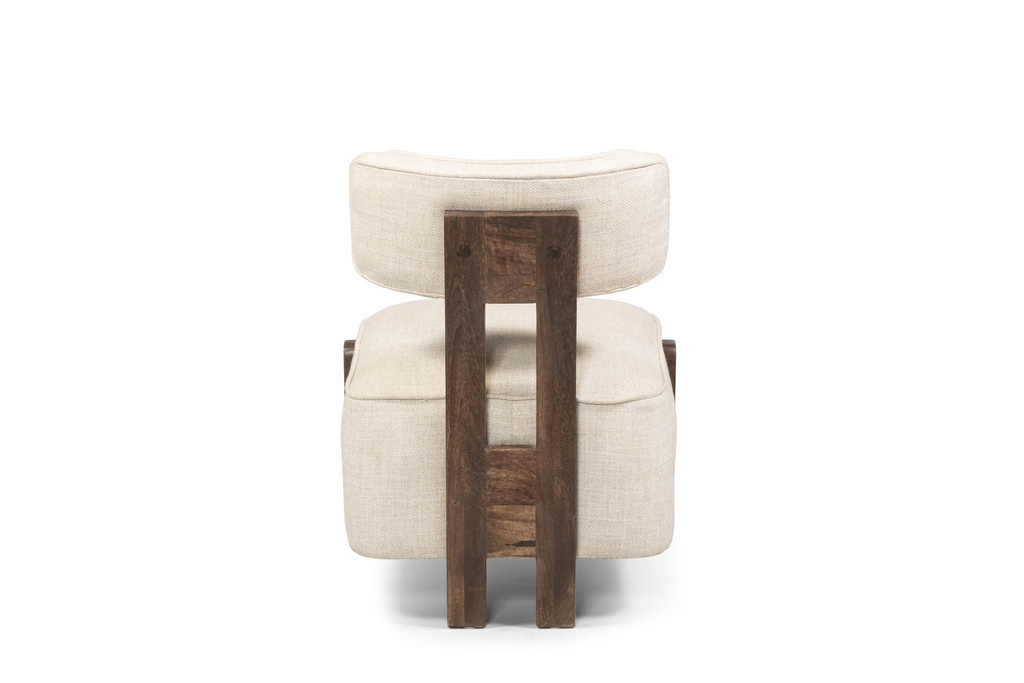 One seater ecru with walnutfinish wood - 59 x 60 x 69 - p 1