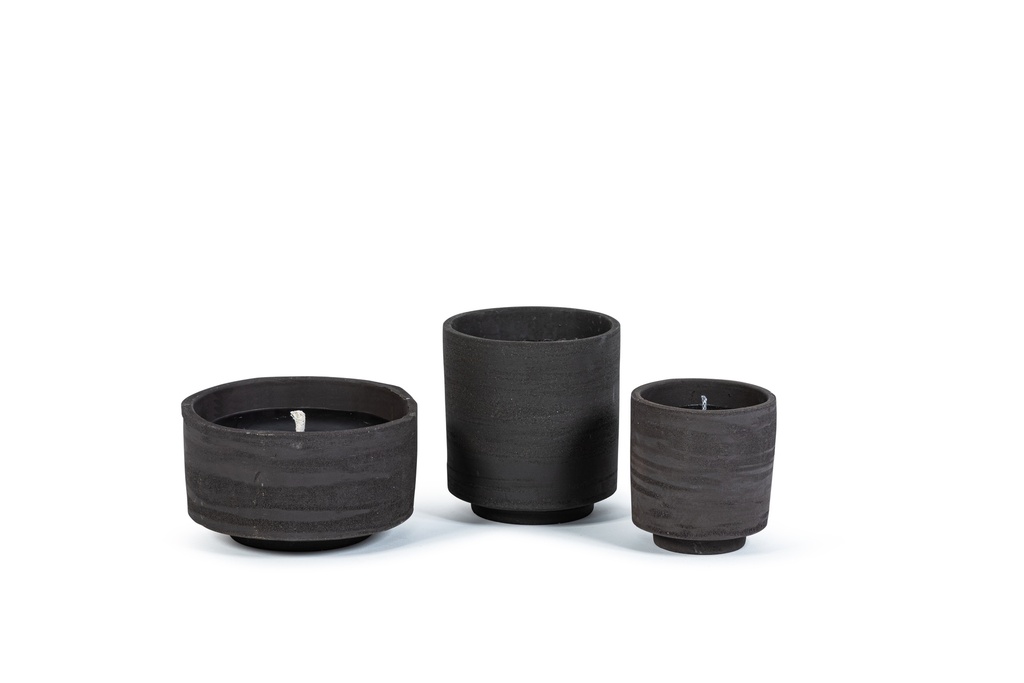 Round black terracotta pot - Ø 11 x 12cm - 1 - ext. cot. - p/8
