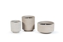 Round grey concrete/white terracotta pot - Ø 11 x 12cm -outdoor candle -1 ext. coton wick - p/8