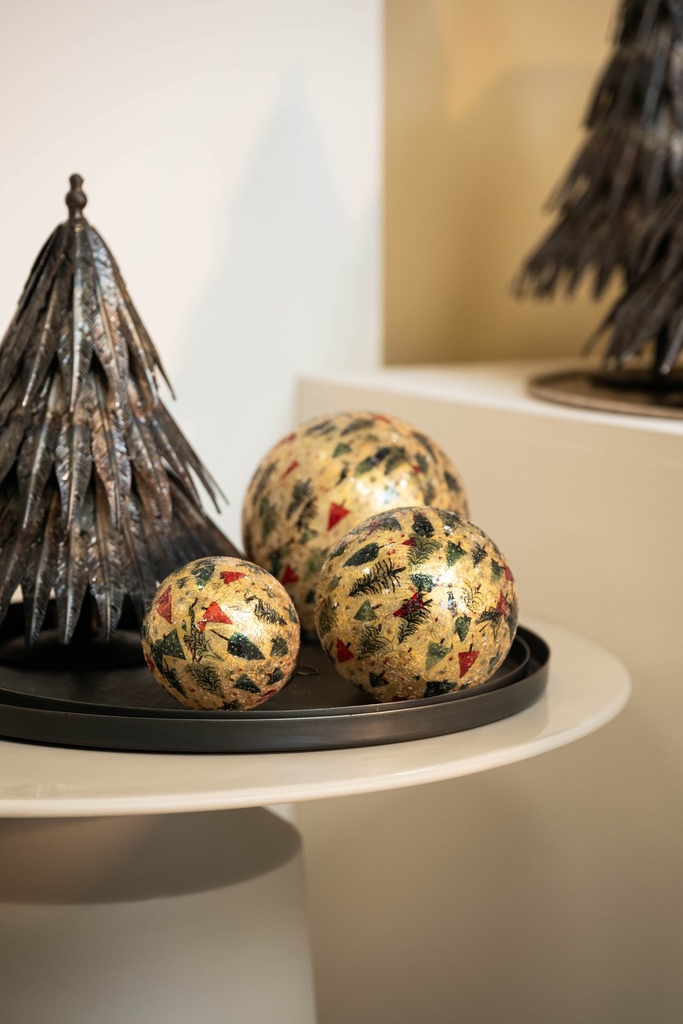 Boll crackeled glass X-mas tree small - Ø7 - p 6 / 60