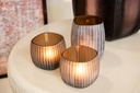 T-light holder square vertical stripe cutting light smoke large - 9 x 9 x 12 cm - p 2/12