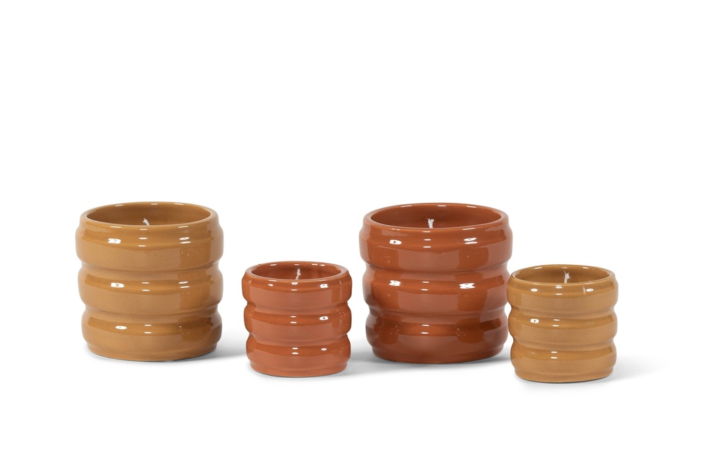Votive glazed shiny honey small indoor - Ø9 x 8cm - 1 wick - p 6