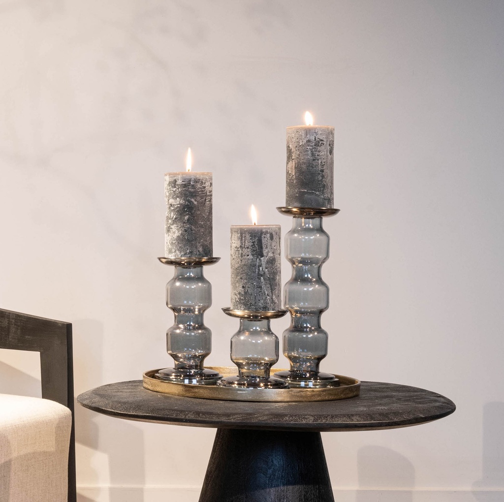 Chandelier 5 roll  - glass - luster grey - Ø 13x50cm - p/1/4