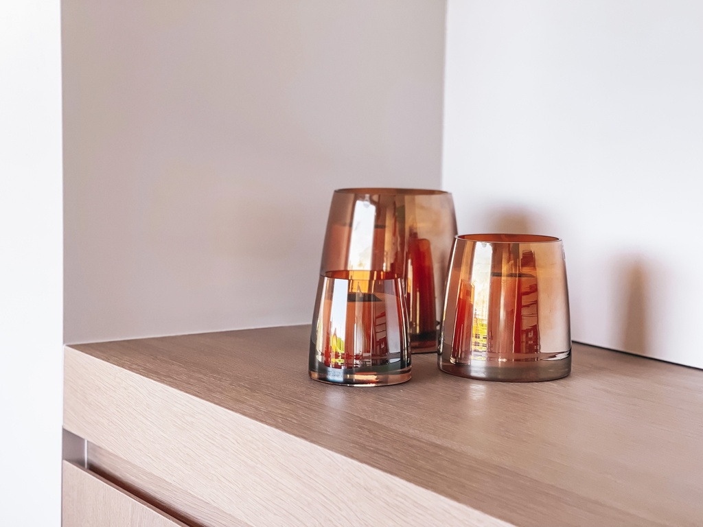 Scented candle conical amber luster - Ø 9x9cm - 1 - int. cot. - p/6/1